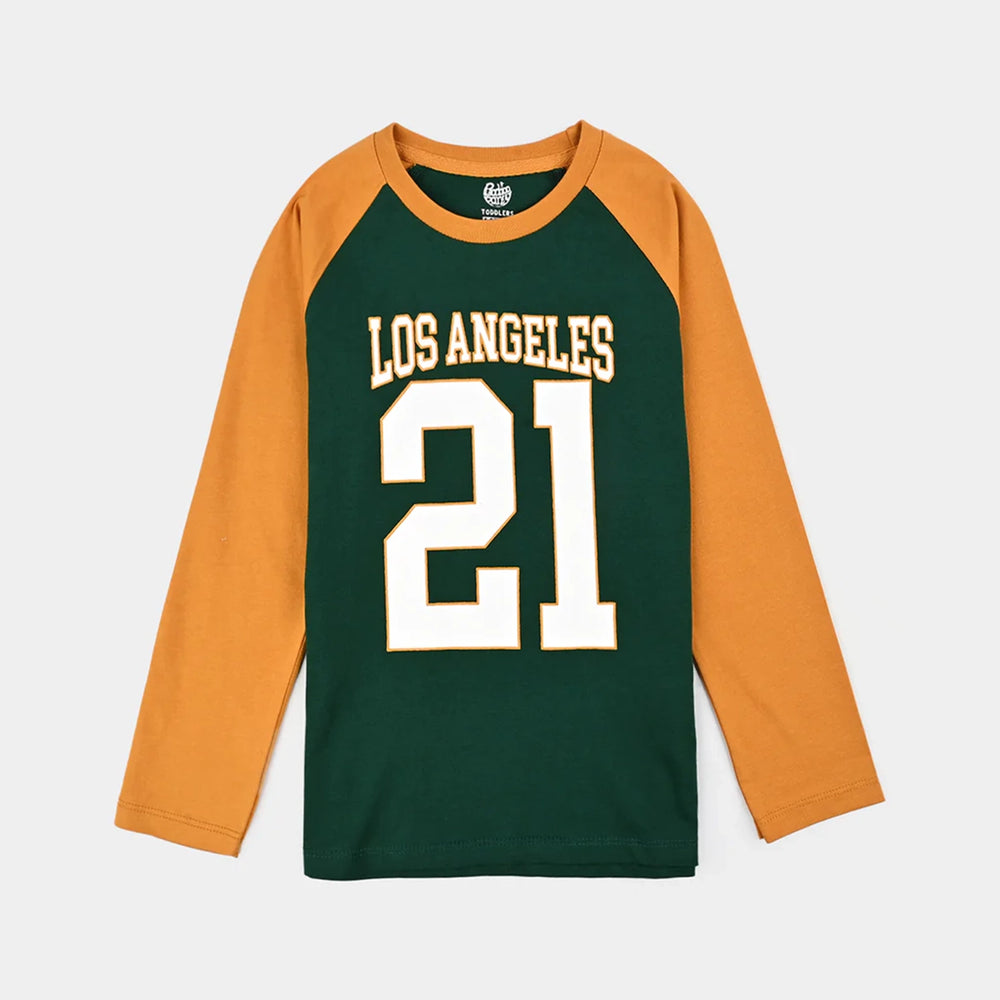 Boys Cotton Jersey T-Shirt F/S Loss Angeles 21 - Green