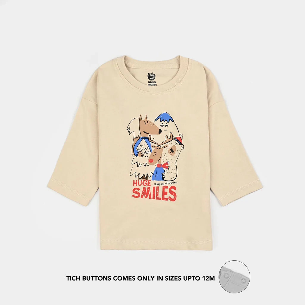 Infant Boys Cotton Jersey T-Shirt - Wood Ash