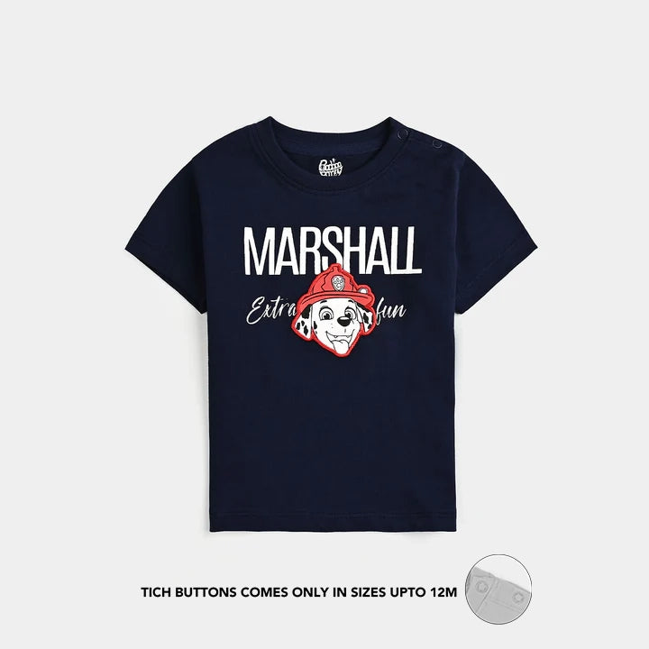 Infant Boys Cotton Jersey T-Shirt Marshall-NAVY