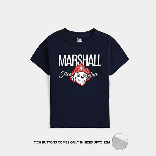 Infant Boys Cotton Jersey T-Shirt Marshall-NAVY