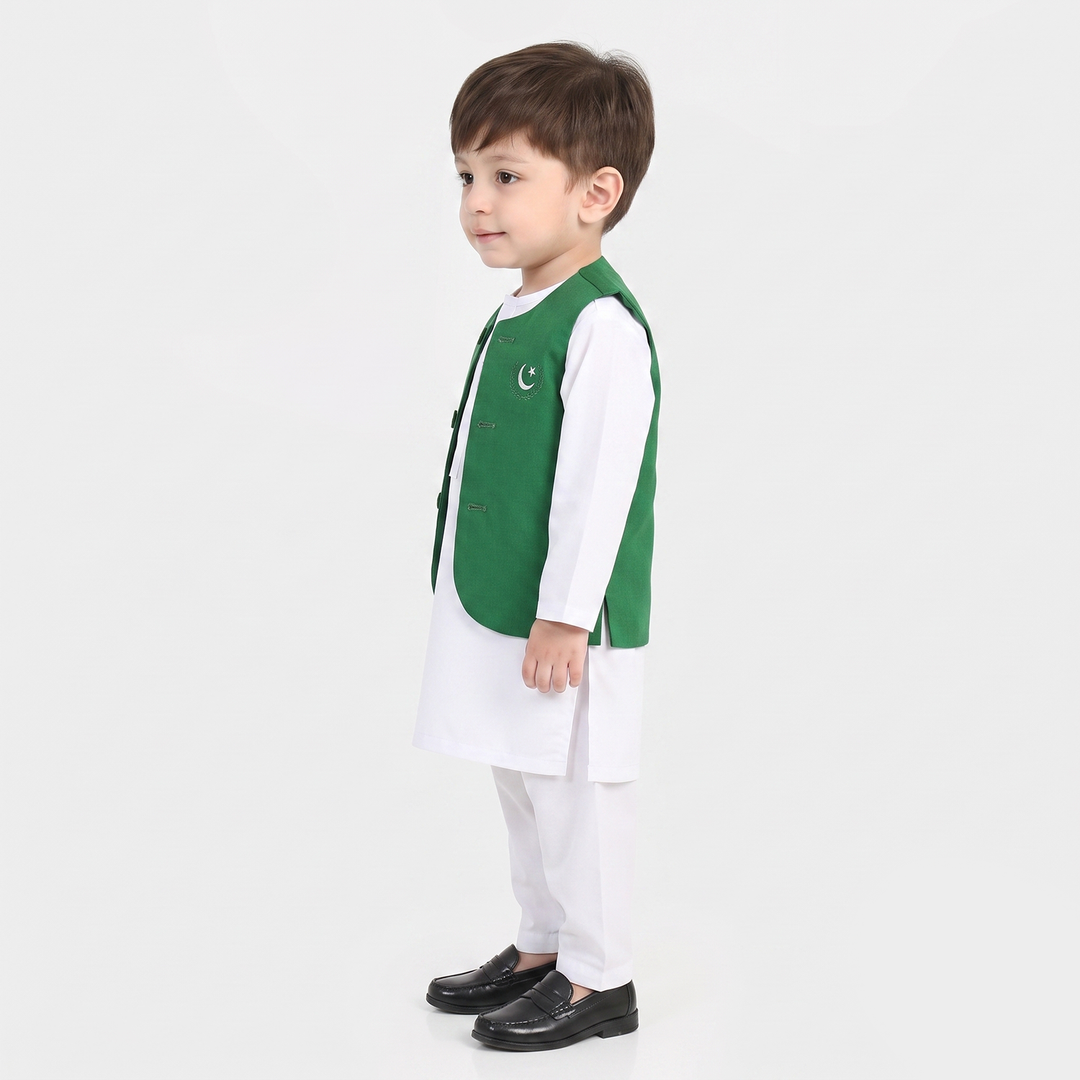Infant Boys (Azadi) 3 Piece Suit – White