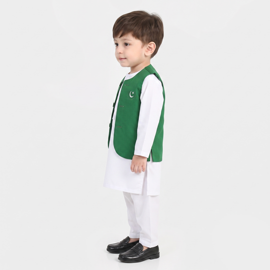 Infant Boys (Azadi) 3 Piece Suit – White