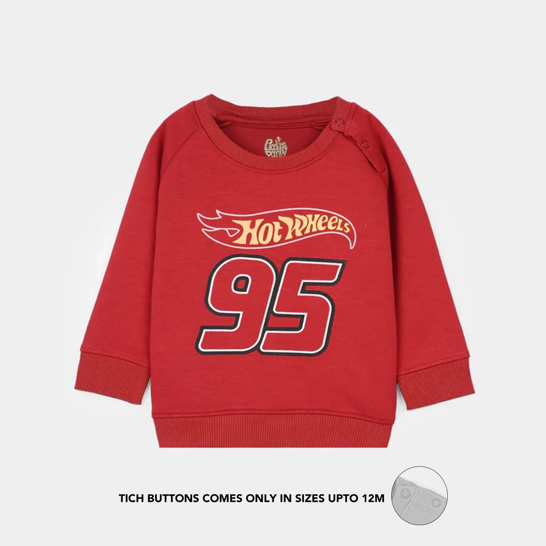 Infant Boys Cotton Interlock Suit (HOT WHEELS) - Red