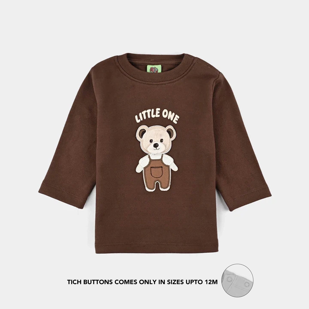 Infant Boys Cotton Interlock Suit - BROWN
