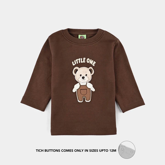Infant Boys Cotton Interlock Suit - BROWN