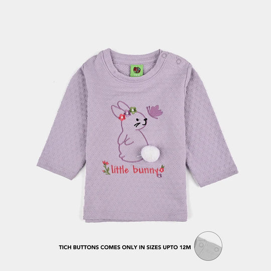 Infant Girls Jacquard Suit BUNNY-Purple