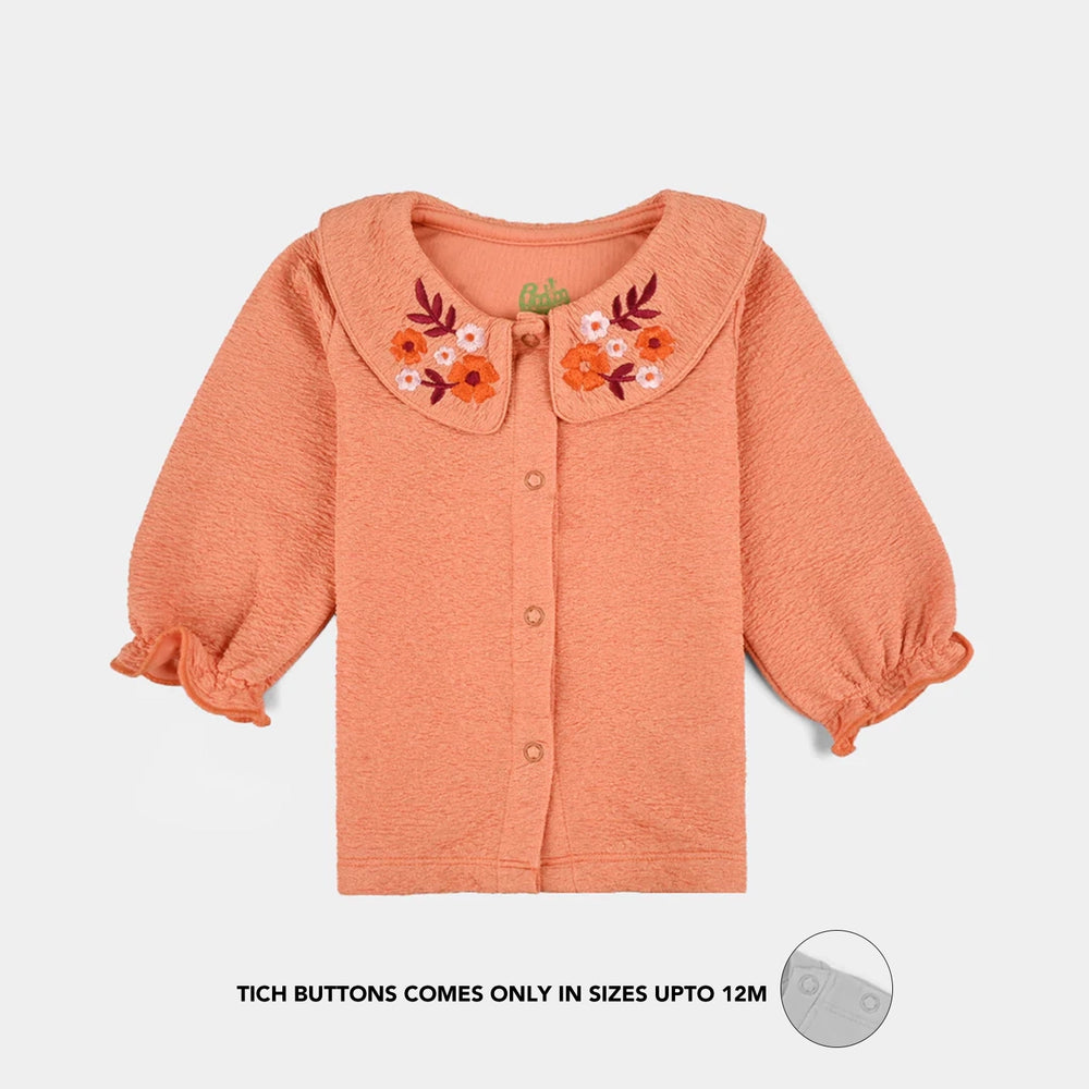 Infant Girls Poly Crinkle Suit - ORANGE