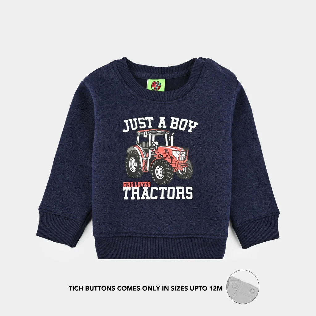 Infant Boys Fleece Sweatshirt (Just a boy) - Navy