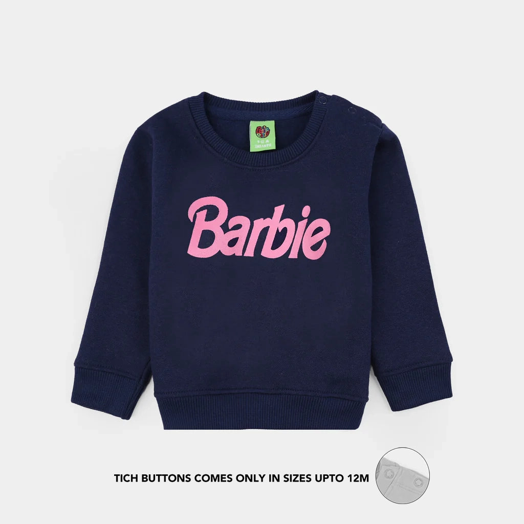 Infant Girls Fleece Sweatshirt-NAVY
