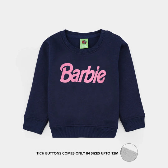 Infant Girls Fleece Sweatshirt-NAVY