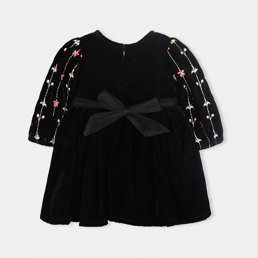 Infant Girls Velvet Fancy Frock-Grace-BLACK