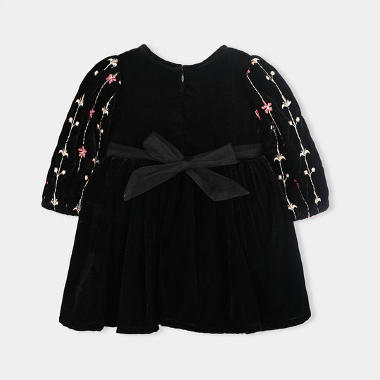 Infant Girls Velvet Fancy Frock-Grace-BLACK