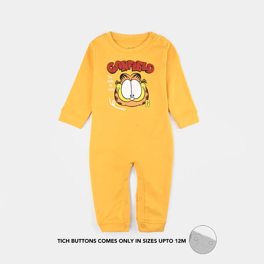 Infant Boys Cotton Interlock Romper- Yellow