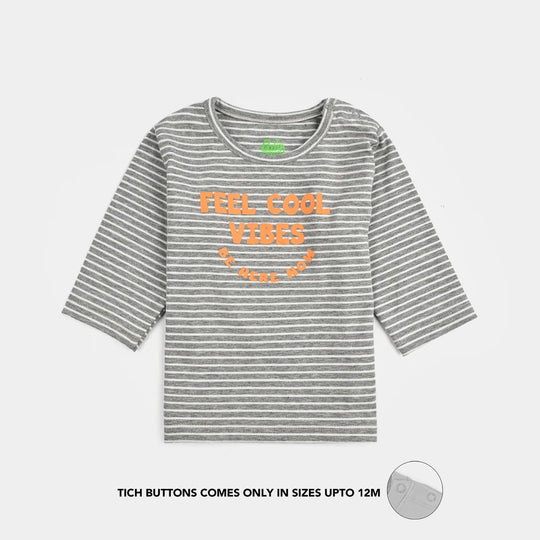 Infant Boys Jersey/Terry T-Shirt - Grey
