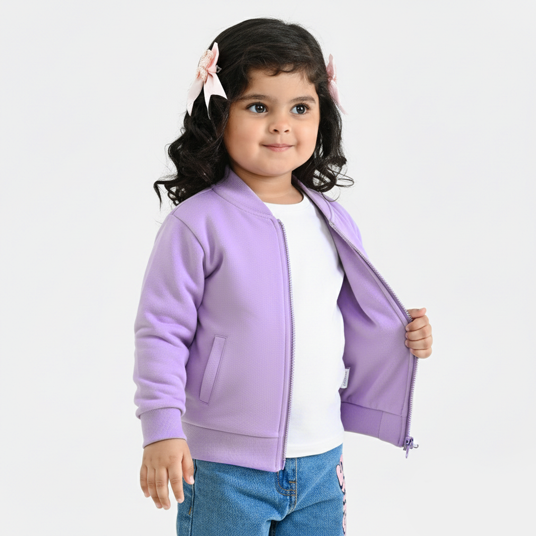 Infant Girls Fleece Jacket STITCH-PURPLE