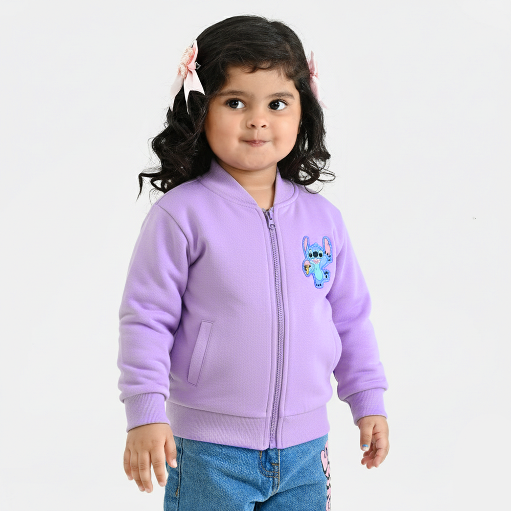 Infant Girls Fleece Jacket STITCH-PURPLE