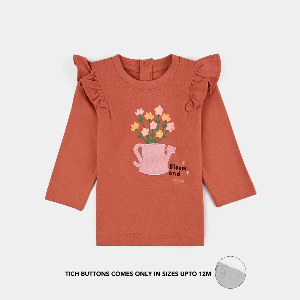Infant Girls Jersey/Terry T-Shirt F/S BLOOM & LOVE-Orange