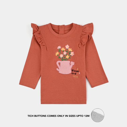Infant Girls Jersey/Terry T-Shirt F/S BLOOM & LOVE-Orange