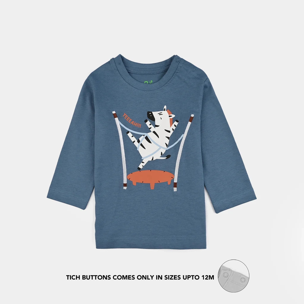 Infant Boys Jersey/Terry T-Shirt (Zebra) - Blue