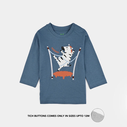 Infant Boys Jersey/Terry T-Shirt (Zebra) - Blue