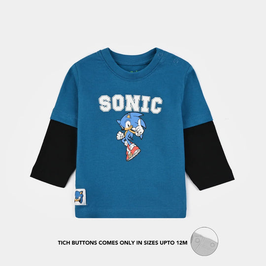 Infant Boys Jersey/Terry T-Shirt F/S-Blue