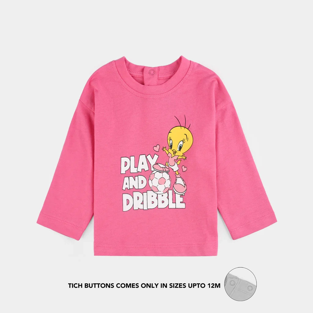 Infant Girls Jersey/Terry T-Shirt - Pink