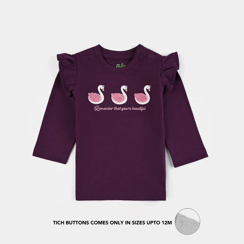 Infant Girls Jersey/Terry T-Shirt F/S YOU ARE BEAUTIFUL-Dark Purple