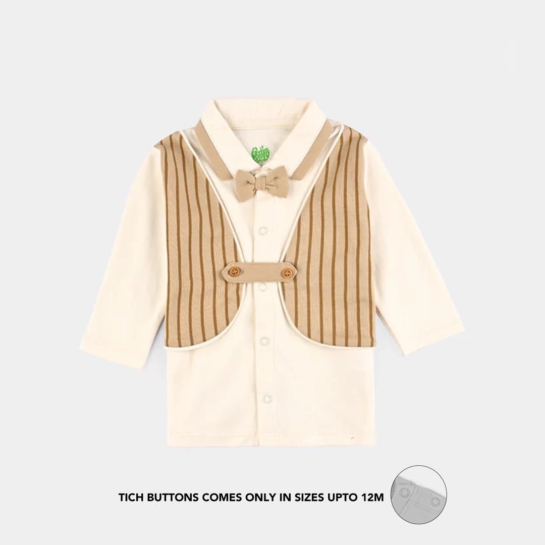 Infant Boys Cotton Interlock Suit BROWN CHIC SUIT