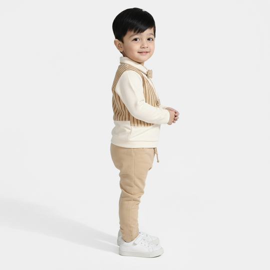 Infant Boys Cotton Interlock Suit BROWN CHIC SUIT