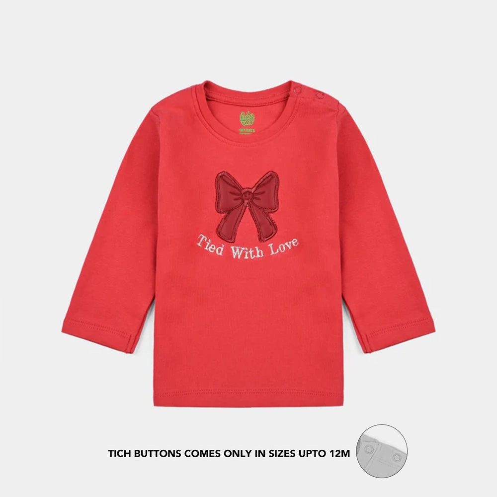 Infant Girls Cotton Interlock Suit THE BOW WORLD - Red