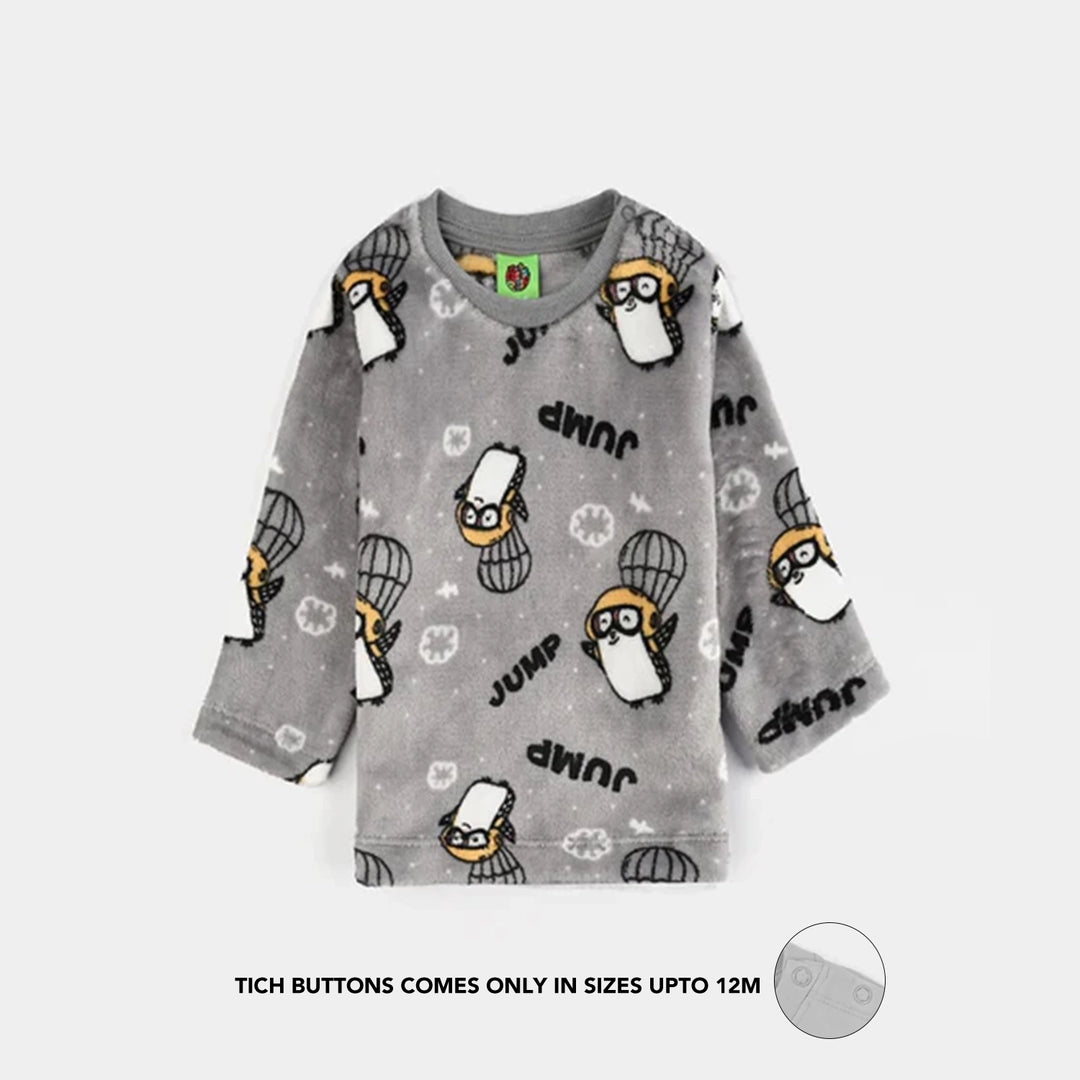 Infant Boys Sherpa Suit PENGUIN - GREY