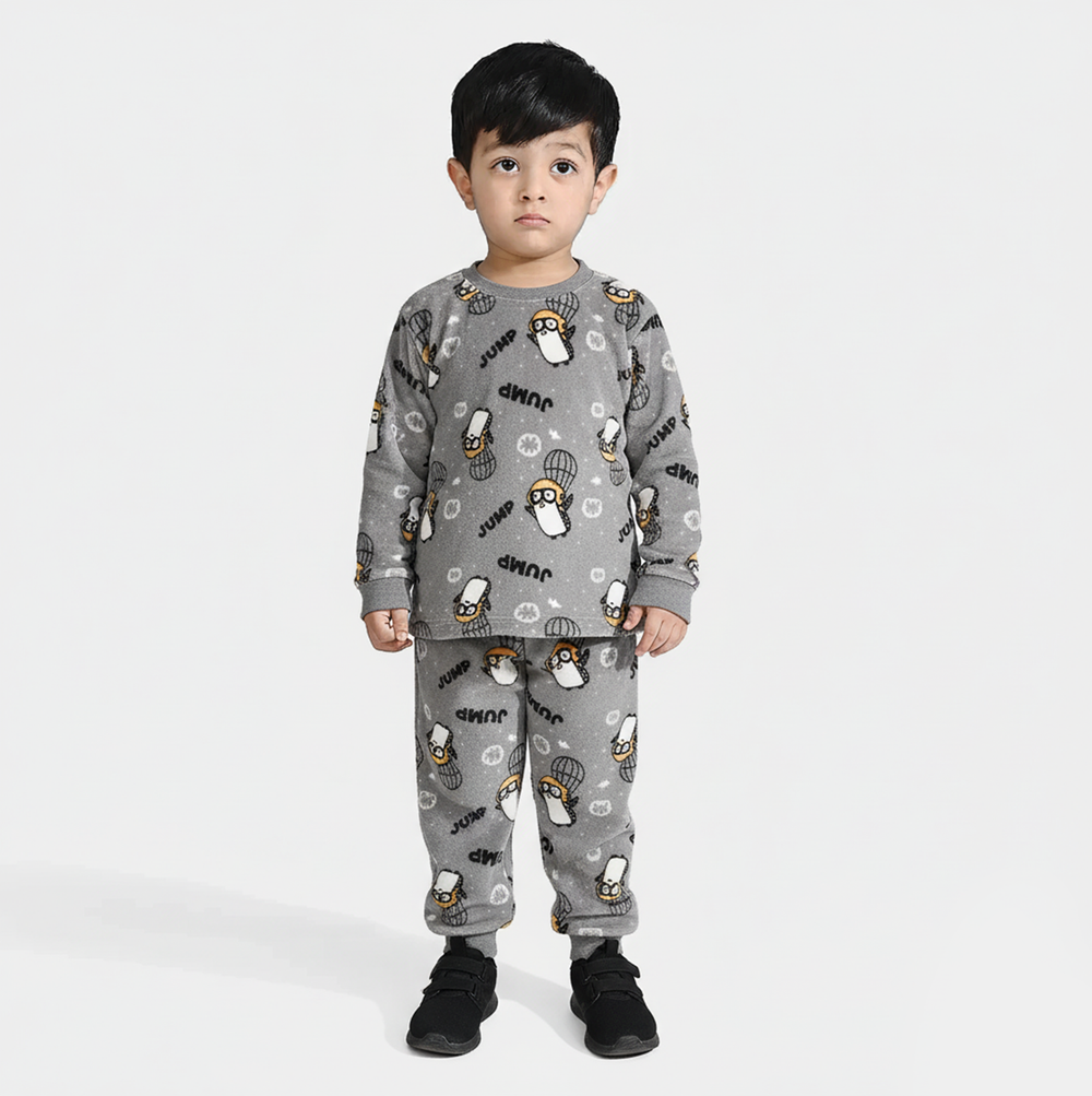 Infant Boys Sherpa Suit PENGUIN-GREY