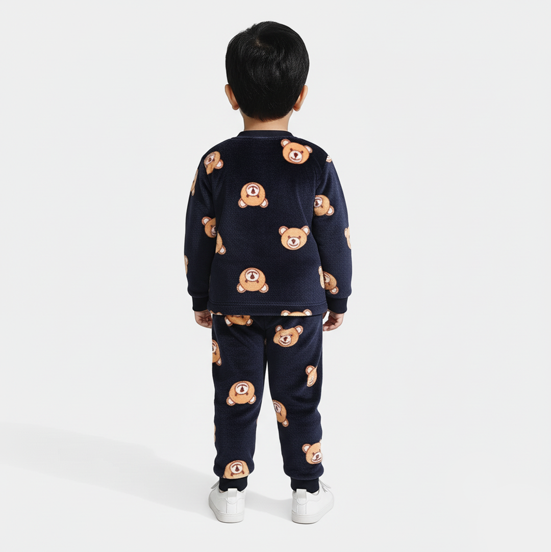 Infant Boys Sherpa Suit HAPPY BEAR-NAVY