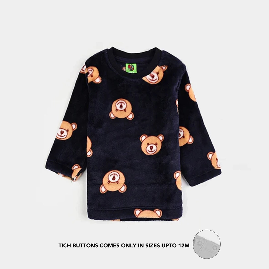 Infant Boys Sherpa Suit HAPPY BEAR-NAVY