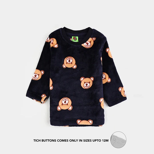 Infant Boys Sherpa Suit HAPPY BEAR-NAVY