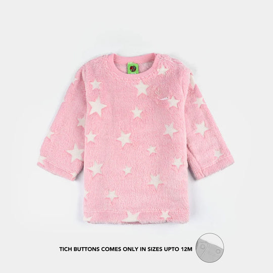 Infant Girls Sherpa Suit - Pink
