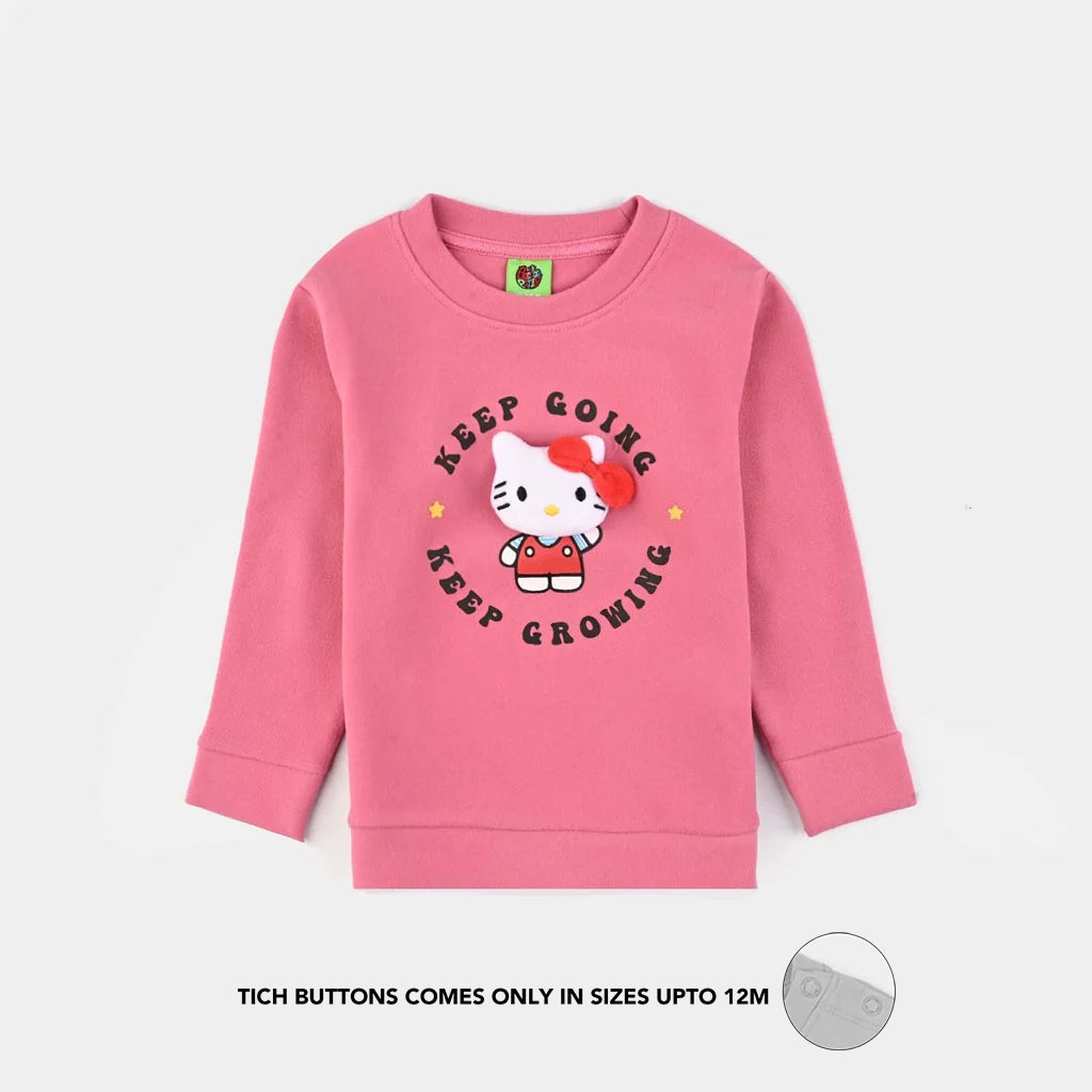 Infant Girls Fleece Sweatshirt KEEP GOING-Pink