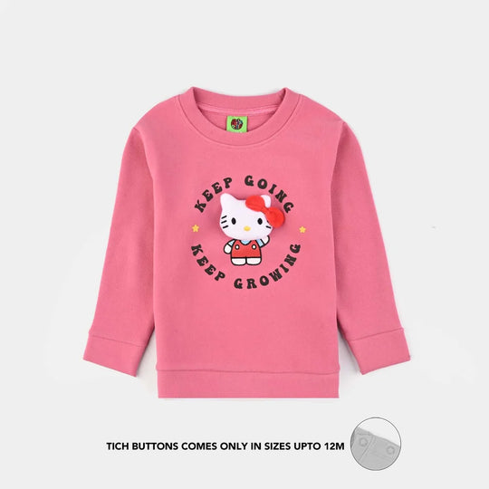 Infant Girls Fleece Sweatshirt KEEP GOING-Pink