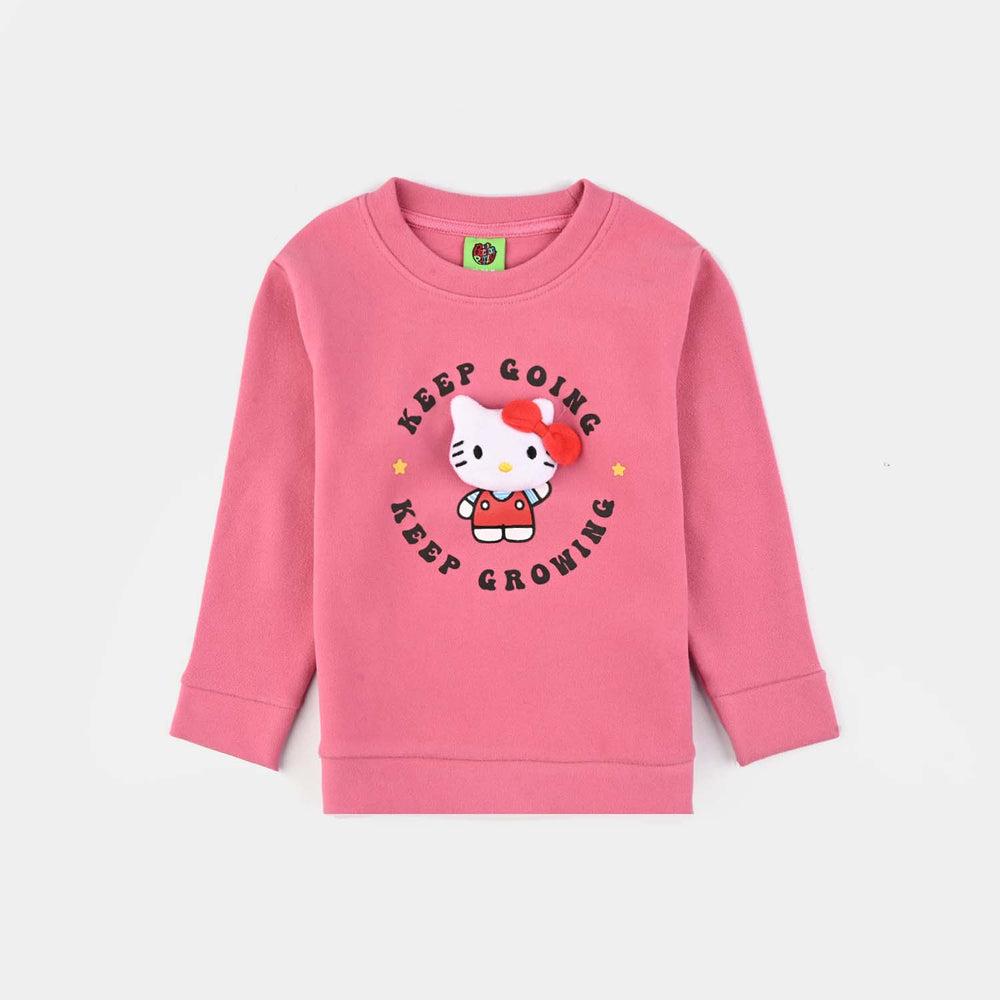 Infant Girls Fleece Sweatshirt KEEP GOING-Pink