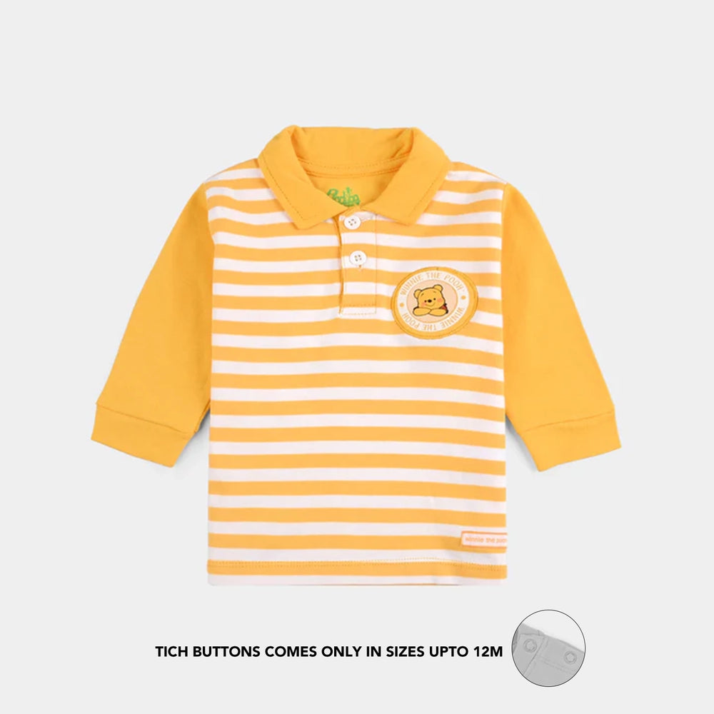Infant Boys Cotton Interlock Pant + Tee F/S-Yellow