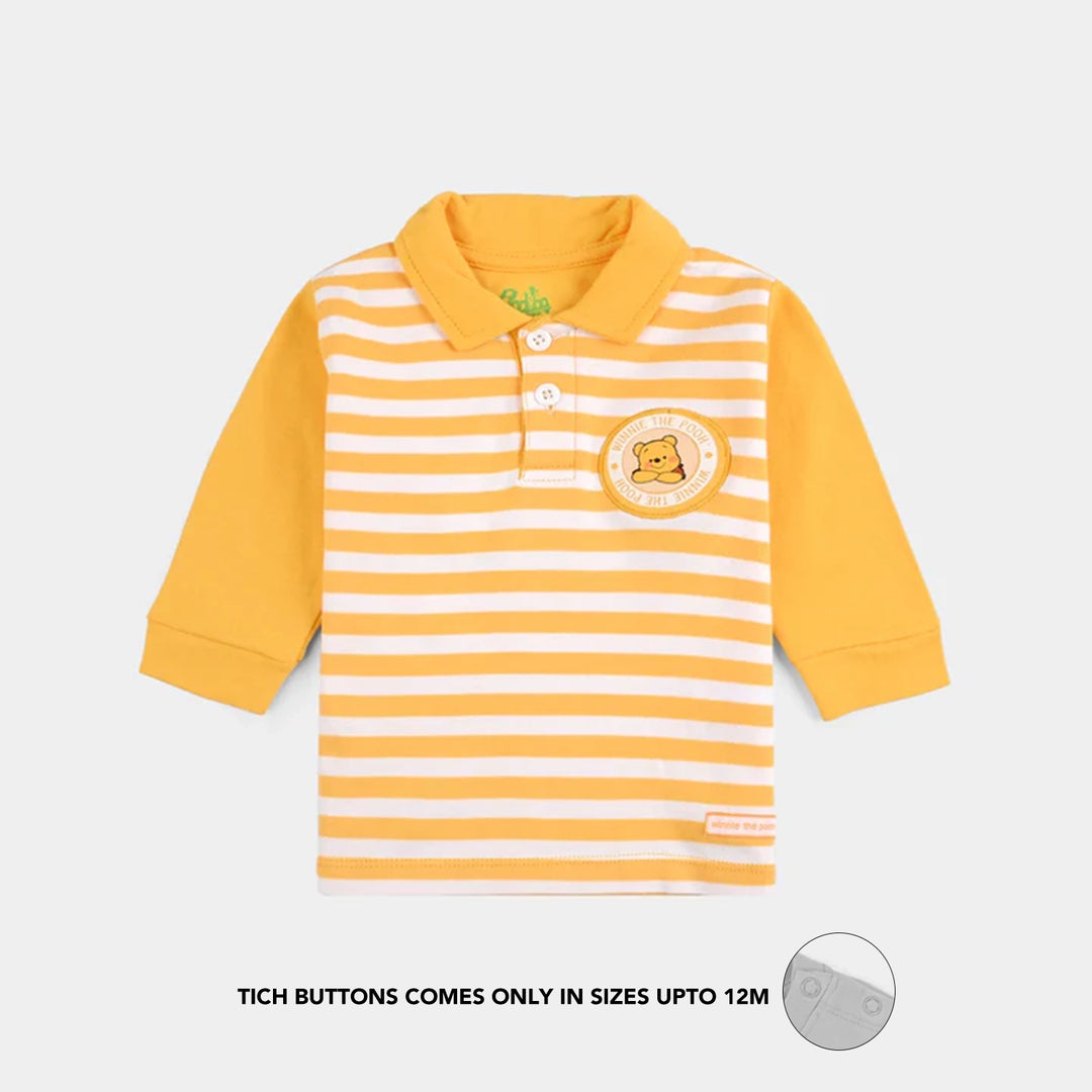 Infant Boys Cotton Interlock Pant + Tee F/S-Yellow