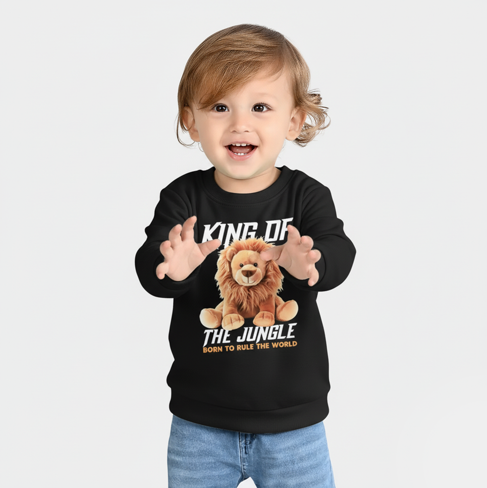 Infant Boys Cotton Terry Sweatshirt Jungle-BLACK