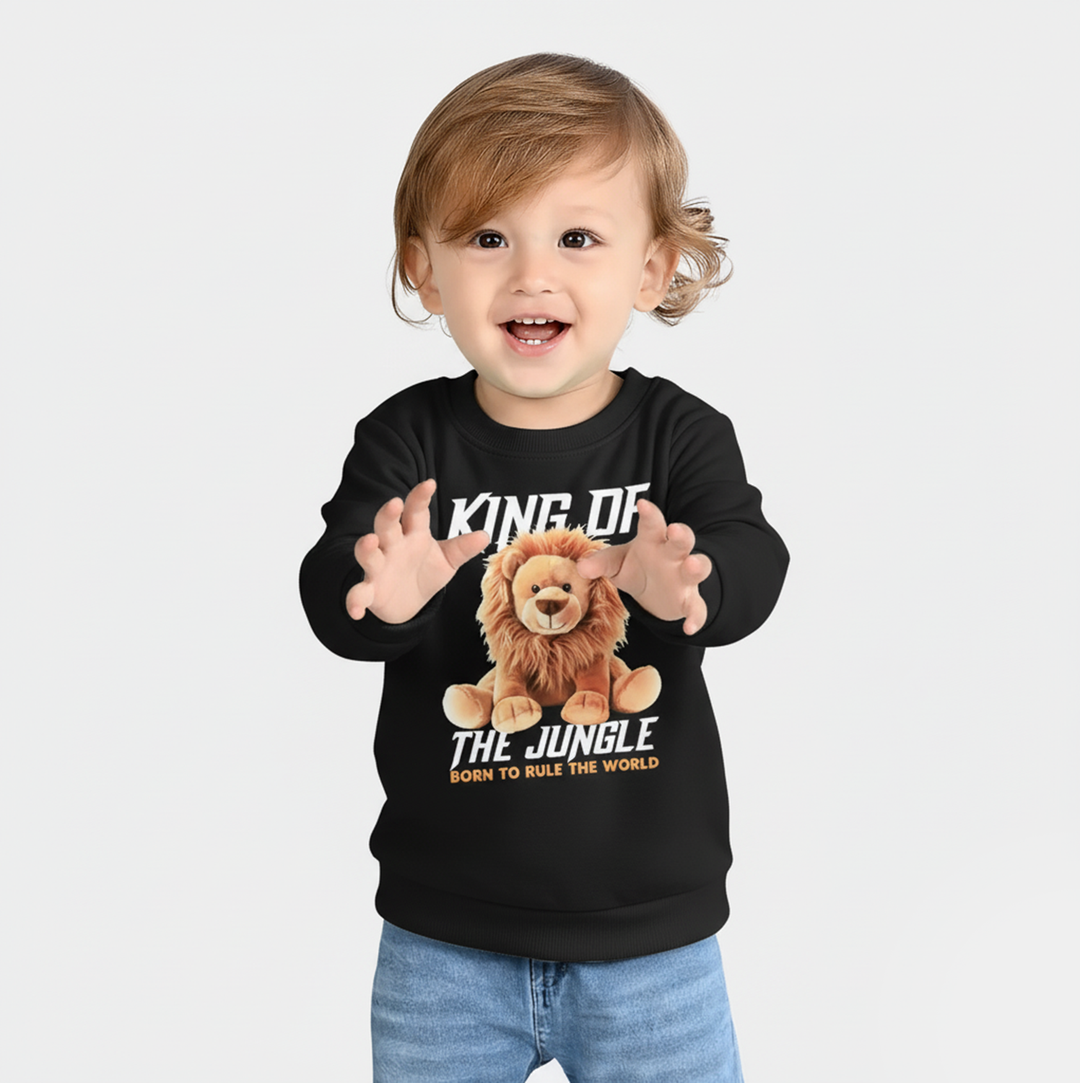 Infant Boys Cotton Terry Sweatshirt Jungle-BLACK