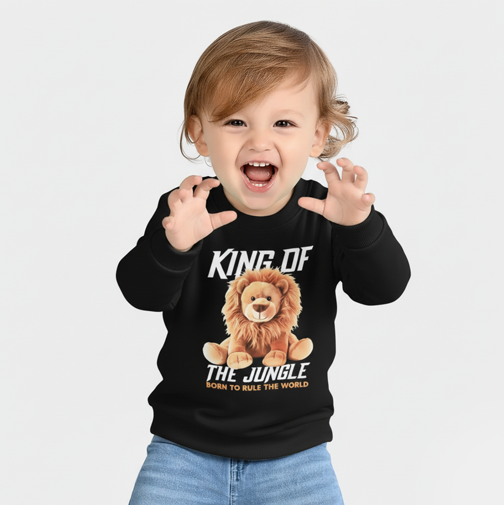 Infant Boys Cotton Terry Sweatshirt Jungle-BLACK