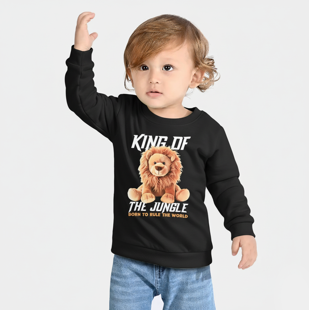 Infant Boys Cotton Terry Sweatshirt Jungle-BLACK