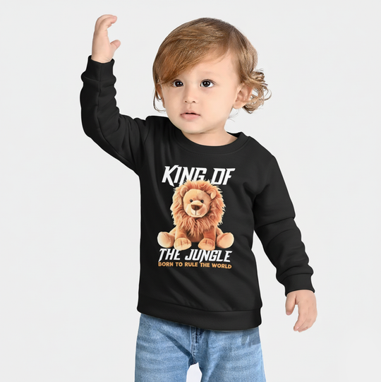 Infant Boys Cotton Terry Sweatshirt Jungle-BLACK