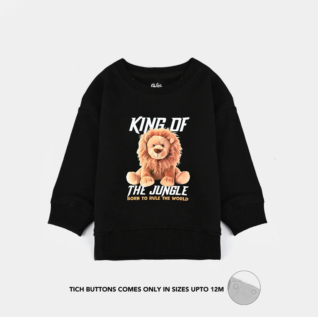 Infant Boys Cotton Terry Sweatshirt Jungle-BLACK
