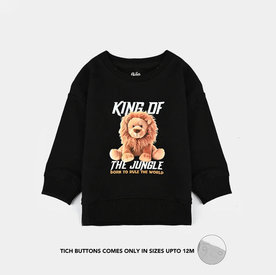 Infant Boys Cotton Terry Sweatshirt Jungle-BLACK