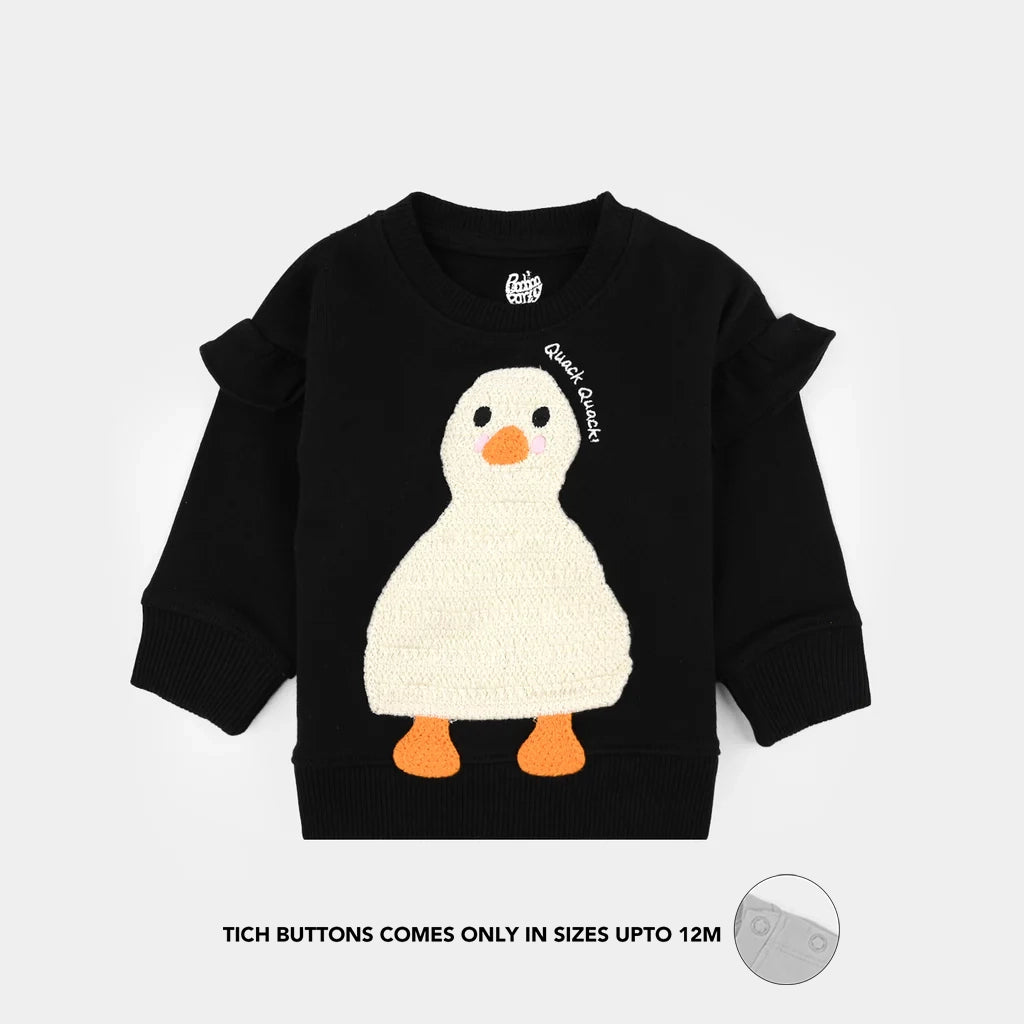 Infant Girls Cotton Terry Sweatshirt Duck-Black