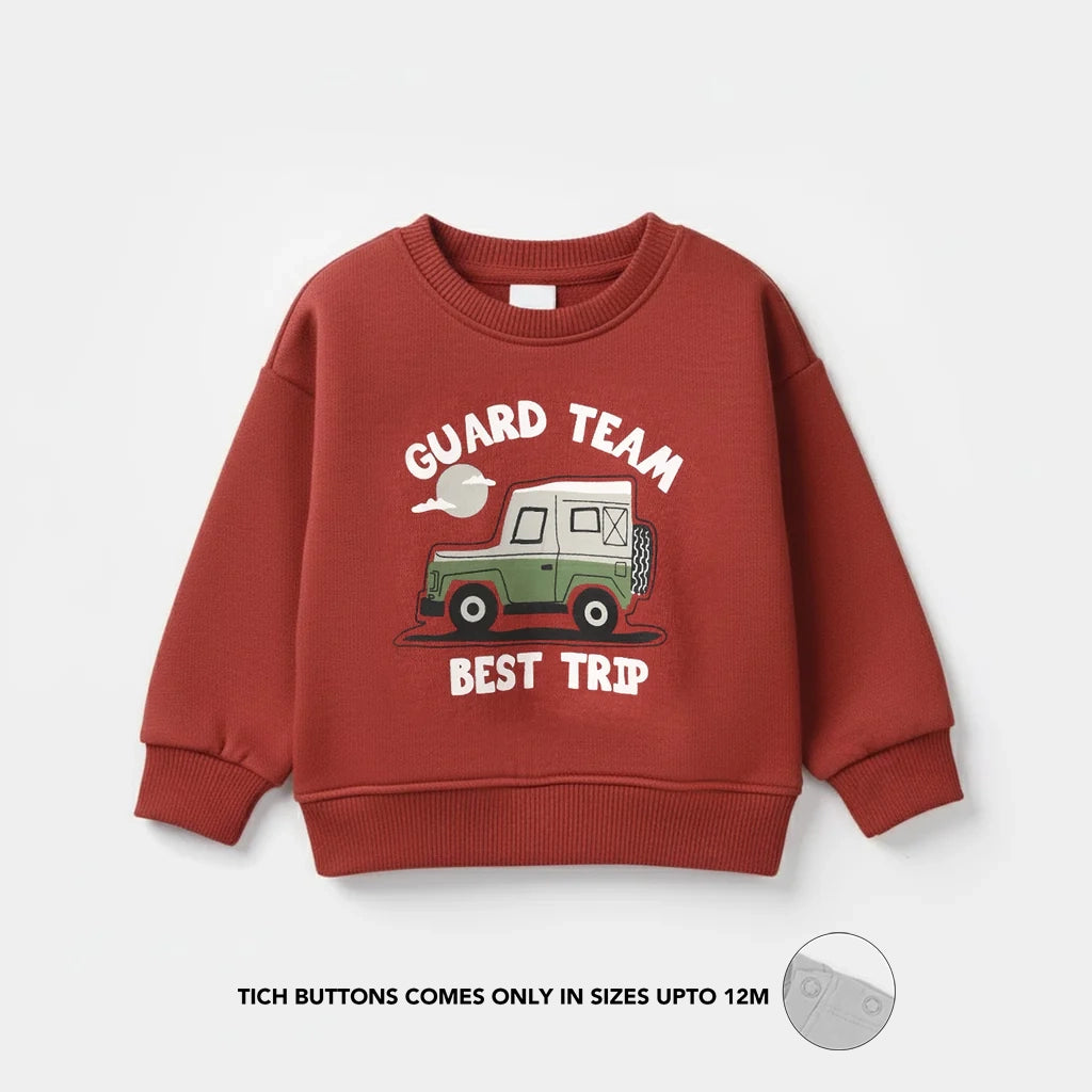 Infant Boys Fleece Sweatshirt - Red